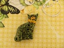 Bouton chat vert