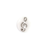 Bouton rond blanc clef de sol