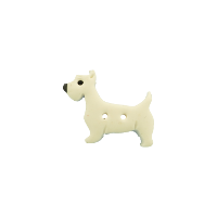 Bouton Scottish Terrier blanc