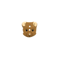 Bouton tête de nounours marron