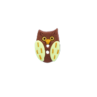 Bouton hibou bordeaux