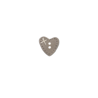 Bouton petit coeur gris-beige