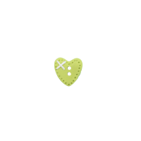 Bouton petit coeur vert anis