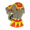 Bouton éléphant du cirque