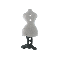 Bouton mannequin couture gris pailleté