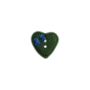 Bouton coeur piqué contour vert