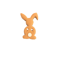 Bouton petit lapin marron assis