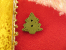 Bouton sapin de Noël vert