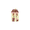 Bouton petite maison blanc et violet