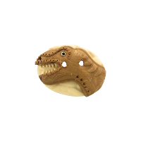 Bouton tête dinosaure marron