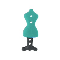 Bouton mannequin couture turquoise