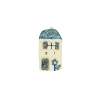 Bouton petite maison blanc et bleu