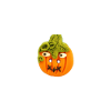 Bouton citrouille Halloween