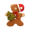 Bouton en forme de nounours Noël et petit sapin