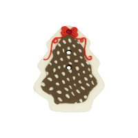 Bouton en forme de sapin de Noël blanc et taupe