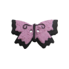 Bouton gros papillon noir et rose