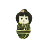 Bouton Kokeshi vert