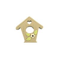 Bouton cabane oiseau beige