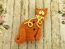 Bouton chat ocre Citrine