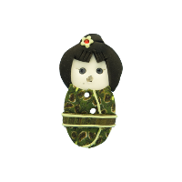 Bouton Kokeshi vert