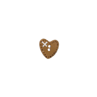 Bouton petit coeur bronze antique