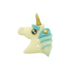 Bouton tête de licorne bleue