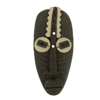 Bouton masque africain ovale allongé