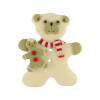 Bouton nounours de Noël blanc et bonhomme pain d'épice