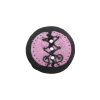 Bouton rond noir et rose 30mm