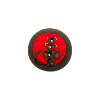 Bouton rond noir et rouge 30mm