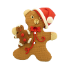 Bouton en forme de nounours de Noël marron et petit bonhomme