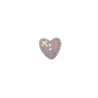 Bouton petit coeur parme