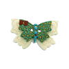 Bouton gros papillon blanc et Aventurine