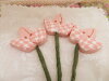 Bouton tulipe rose motif pied de poule