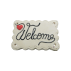 Bouton gros rectangle beige Welcome