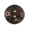 Bouton rond Steampunk mur de brique