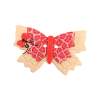 Bouton gros papillon beige et rouge