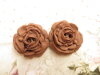 Bouton rose de 27mm marron