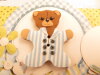 Bouton en forme de nounours Shabby chic bleu