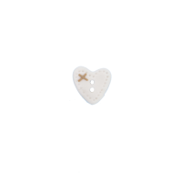 Bouton petit coeur mastic foncé