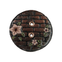 Bouton rond Steampunk mur de brique