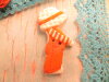 Bouton garcon Sunbonnet Shabby chic orange