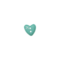 Bouton petit coeur turquoise