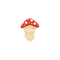 Bouton champignon blanc et chapeau rouge