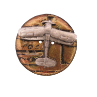 Bouton rond Steampunk avion