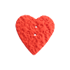 Bouton gros coeur motif relief rouge