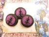 Bouton rond noir et violet 30mm