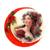 Bouton rond rouge princesse