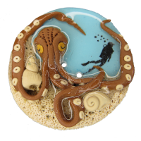 Bouton gros rond fond de mer