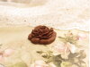 Bouton grosse rose 34mm marron